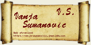 Vanja Šumanović vizit kartica